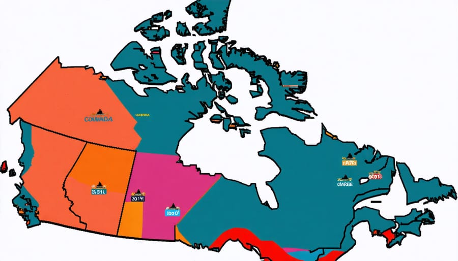 Color-coded map of Canadian provinces showing different homebrew competition regulations